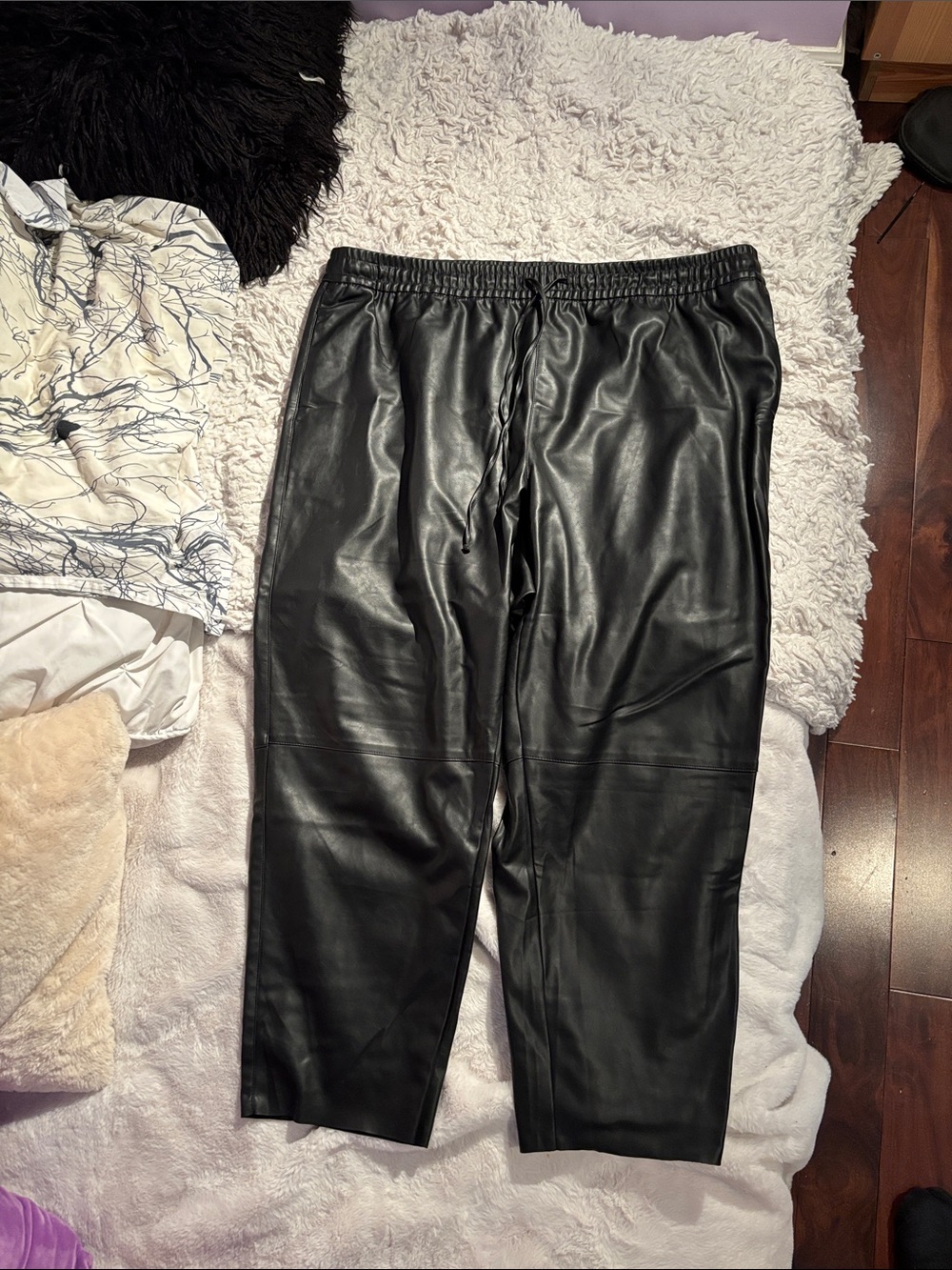 Old Navy Black Faux Leather Jogger Pants